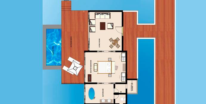 Grundriss, Deluxe Water Pool Villa, The Residence Maldives at Falhumaafushi