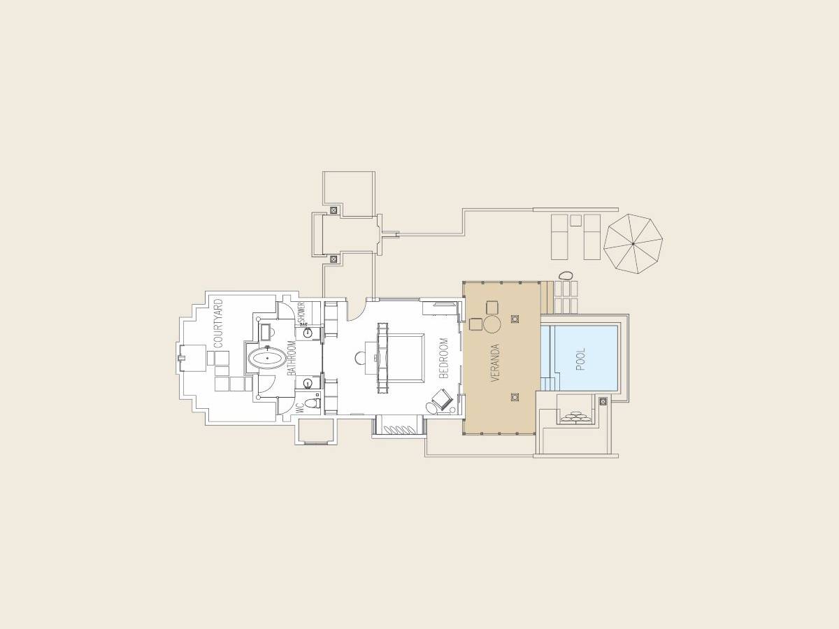 Ayada Maldives, Malediven, Beach Villa with Pool, Grundriss