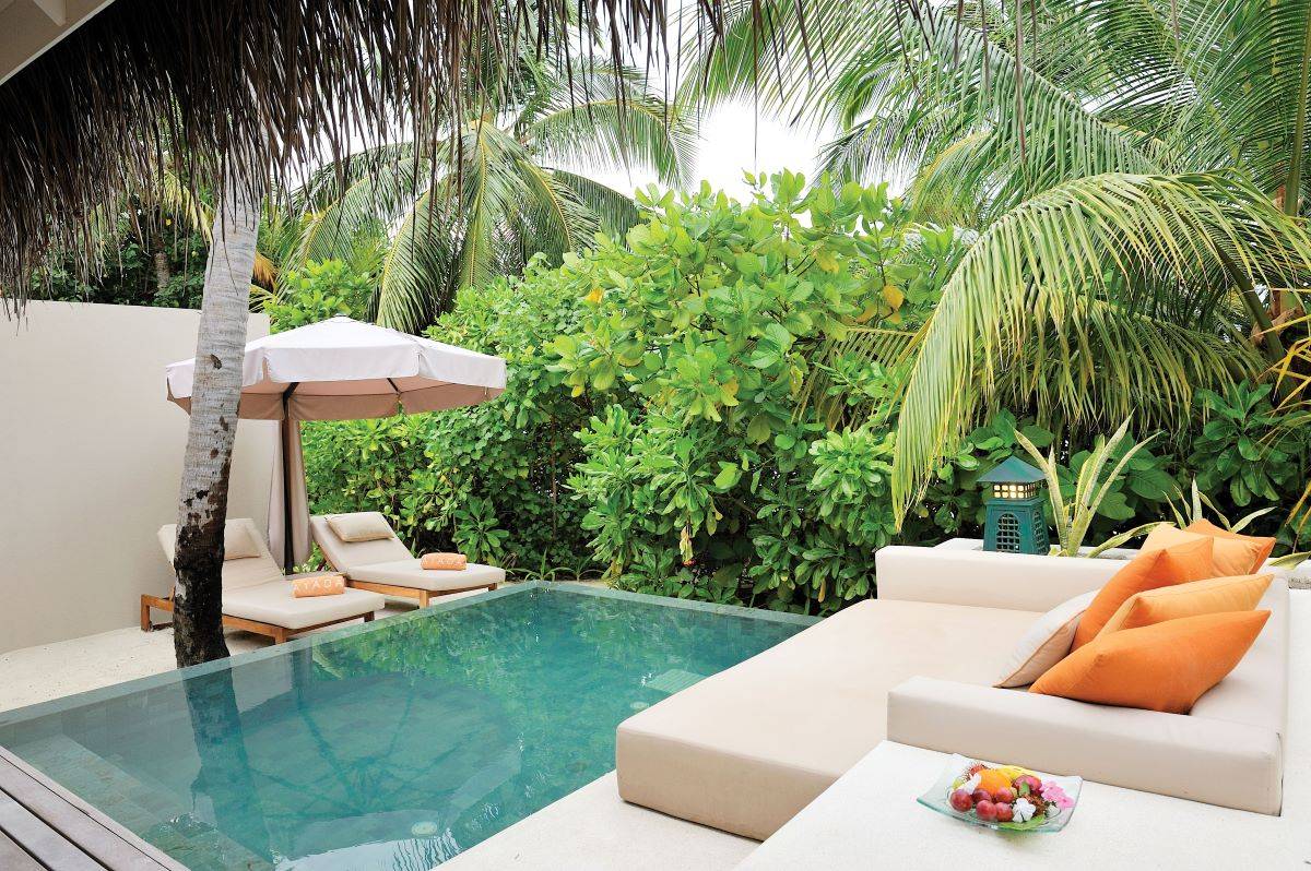 Ayada Maldives, Malediven, Beach Villa with Pool, Terrasse mit Pool