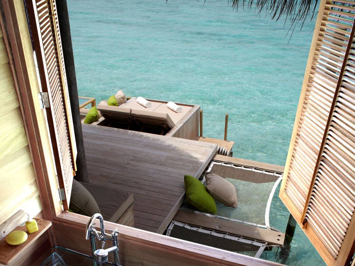 Six Senses Laamu, Lagoon Water Villa, Badezimmer