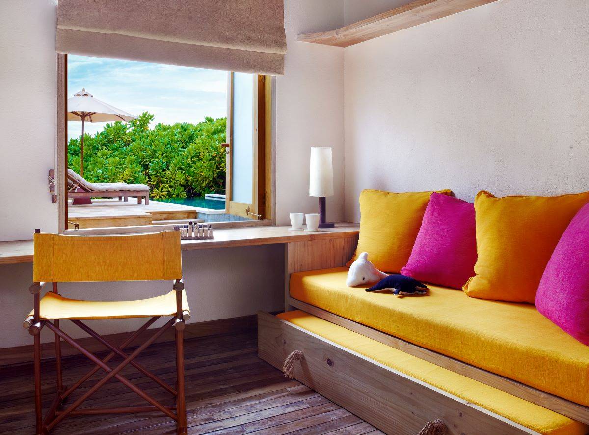 Six Senses Laamu, Family Beach Villa with Pool, Kinderzimmer