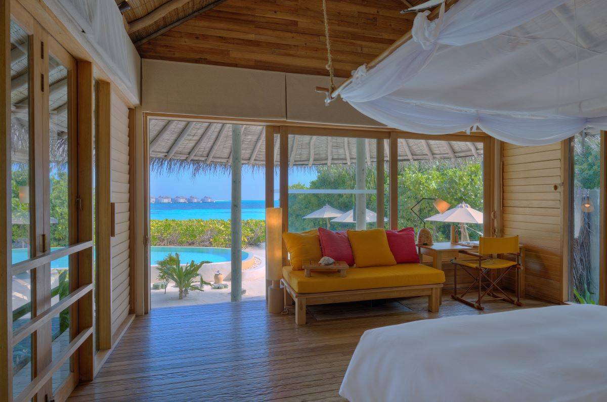 Six Senses Laamu, Two Bedroom Lagoon Beach Villa with Pool, Wohnen