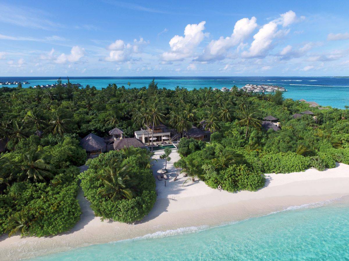 Six Senses Laamu, Two Bedroom Ocean Beach Villa with Pool, Luftaufnahme