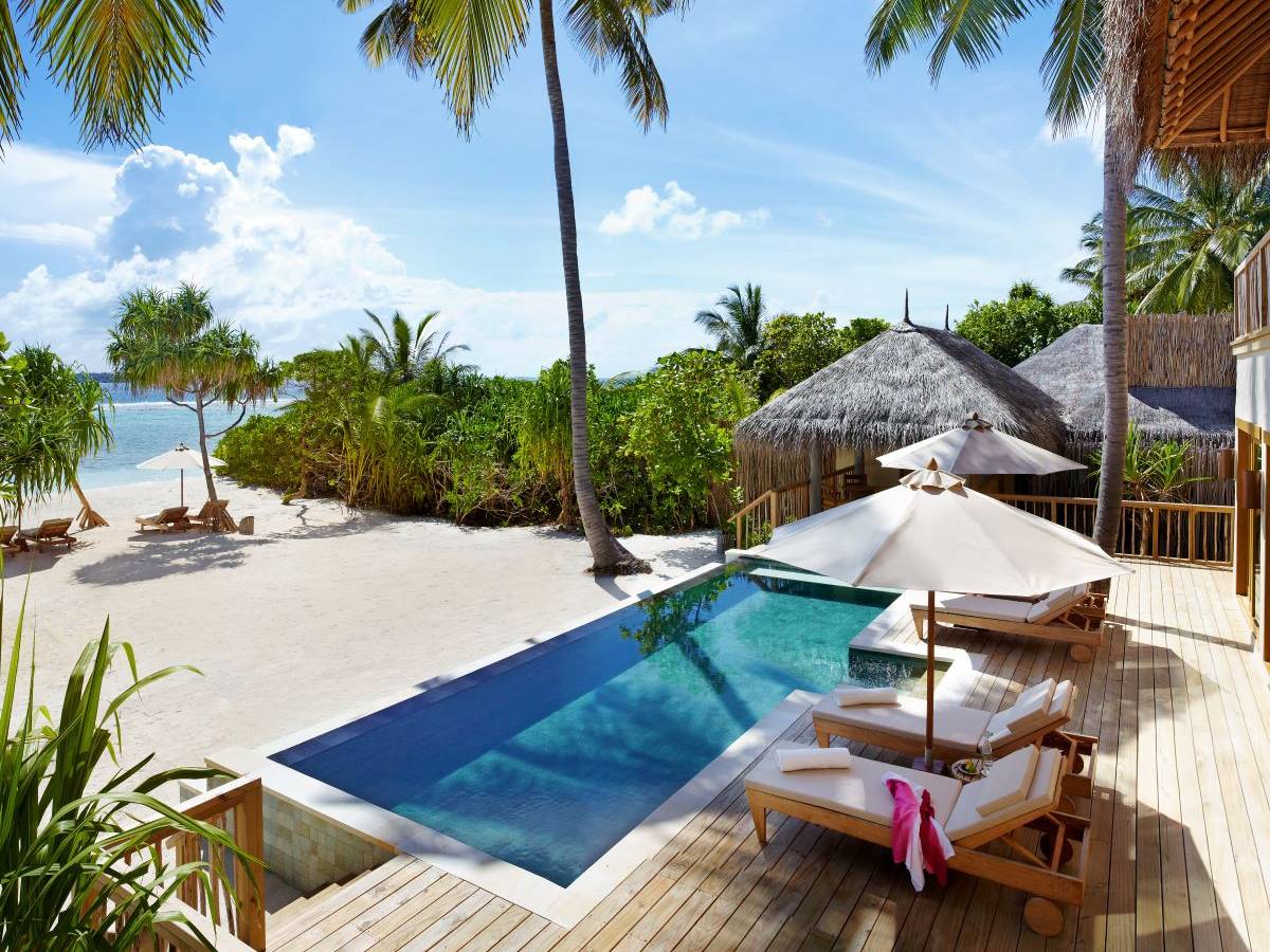 Six Senses Laamu, Two Bedroom Ocean Beach Villa with Pool, Pool
