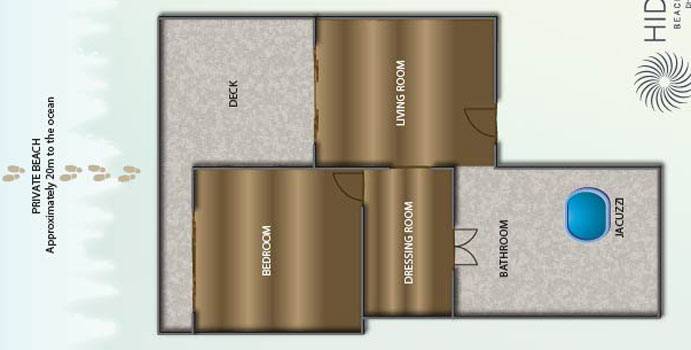 Grundriss, Sunset Beach Villa, Hideaway Beach Resort & SPA