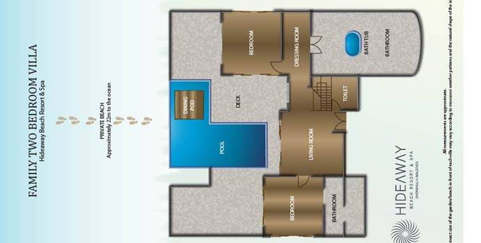 Grundriss, Two Bedroom Family Villa with Pool, Hideaway Beach Resort & SPA