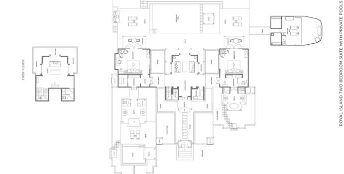 Grundriss, Royal Island Two Bedroom Suite, JA Manafaru