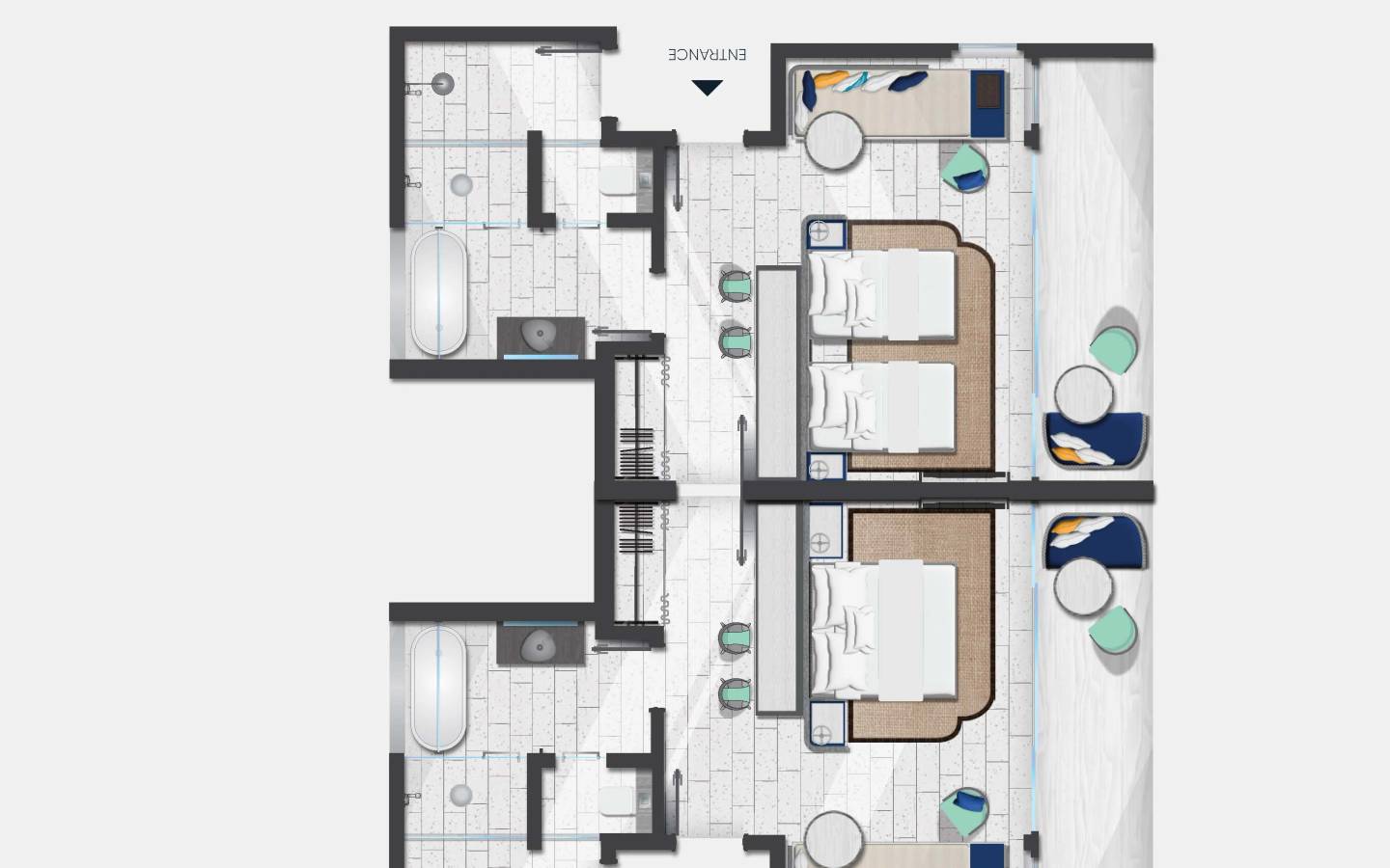 Avani Two Bedroom Beach Studio, Grundriss