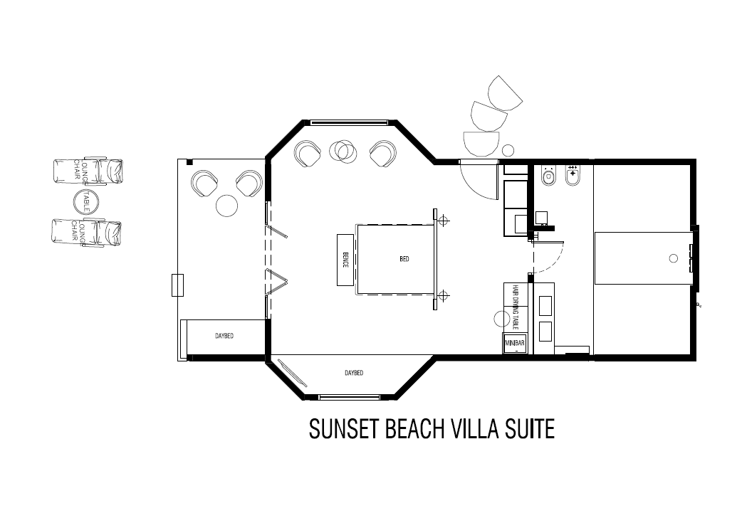 Cocoon Maldives, Beach Suite, Grundriss