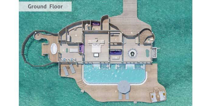 Grundriss,1 Bedroom Water Retreat, Soneva Jani