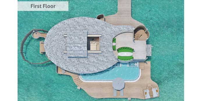 Grundriss,1 Bedroom Water Retreat, Soneva Jani
