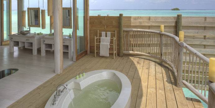Jacuzzi, 1 Bedroom Water Retreat with slide, Soneva Jani
