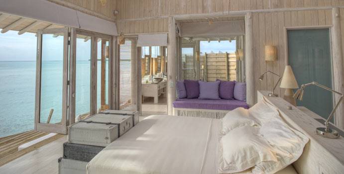 erstes Schlafzimmer, 2 Bedroom Water Retreat, Soneva Jani