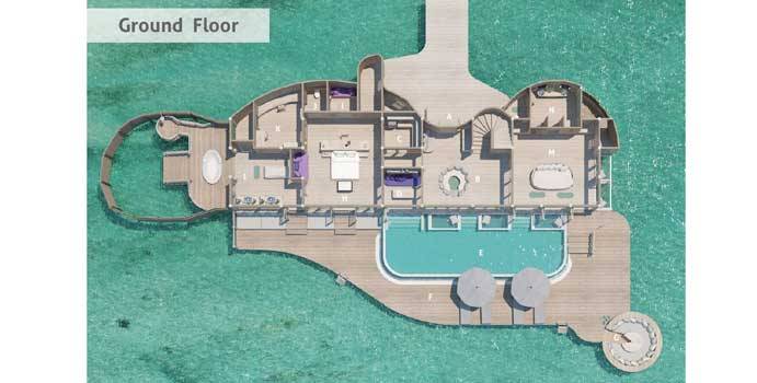 Grundriss, 2 Bedroom Water Retreat, Soneva Jani