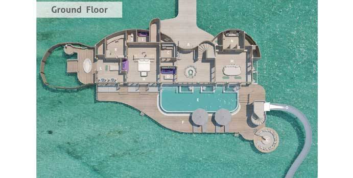 Grundriss, 2 Bedroom Water Retreat with Slide, Soneva Jani