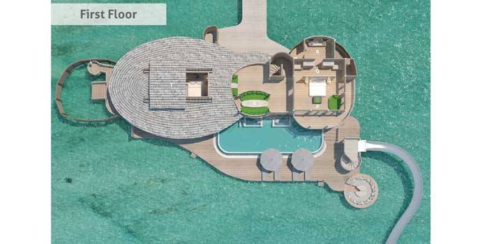 Grundriss, 2 Bedroom Water Retreat with Slide, Soneva Jani