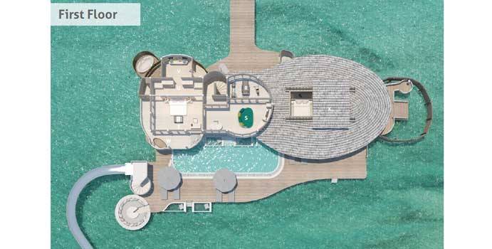 Grundriss, 3 Bedroom Water Retreat with Slide, Soneva Jani