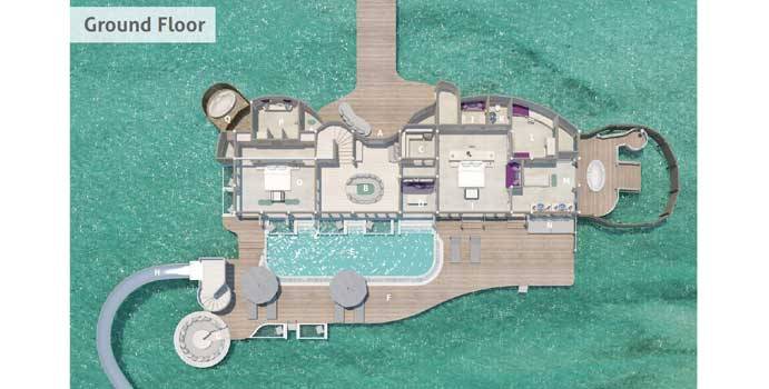 Grundriss, 3 Bedroom Water Retreat with Slide, Soneva Jani