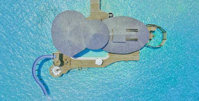 Luftaufnahme, 3 Bedroom Water Retreat with Slide, Soneva Jani