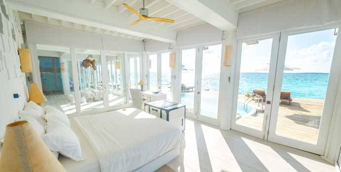 Schlafzimmer, 3 Bedroom Water Retreat with Slide, Soneva Jani