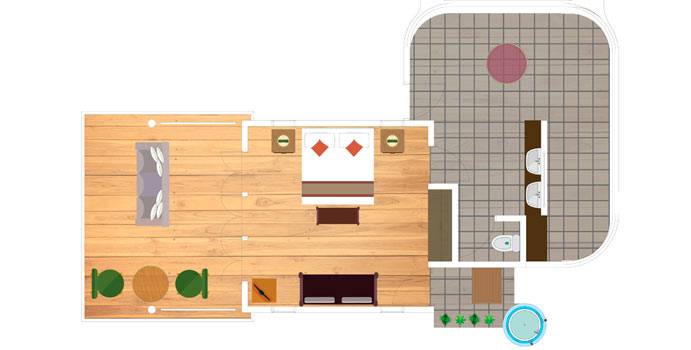 Grundriss, Beach Villa, Medhufushi Island Resort