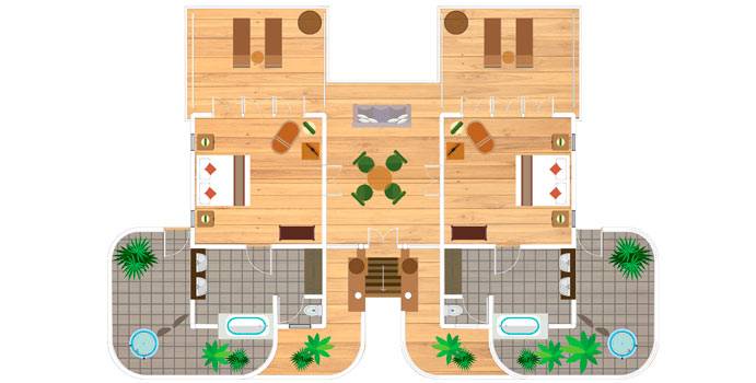 Grundriss, Beach Villa Suite, Medhufushi Island Resort