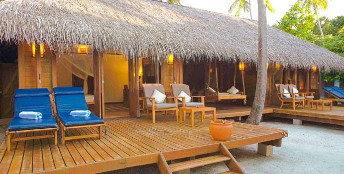 Terrasse, Beach Villa Suite, Medhufushi Island Resort