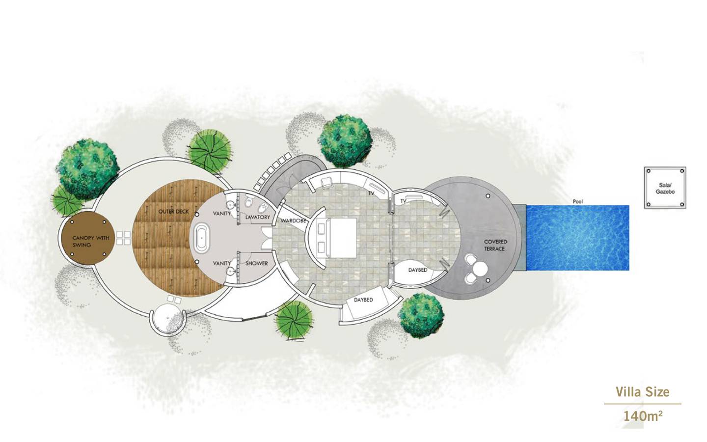 Sun Siyam Iru Fushi, Malediven, Family Deluxe Beach Villa with Pool, Grundriss