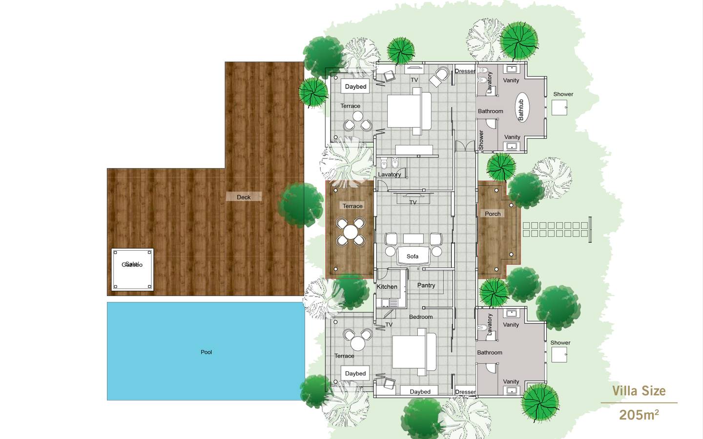 Sun Siyam Iru Fushi, Malediven, Hidden Retreat, Grundriss