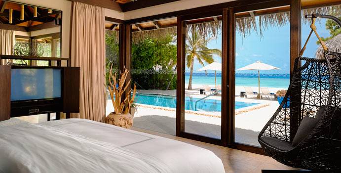 Pool, Deluxe Beach Pool Villa, Velaa Private Island Maldives