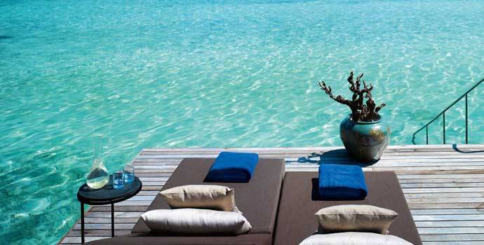 Terrasse, Sunrise Water Pool Villa, Velaa Private Island Maldives