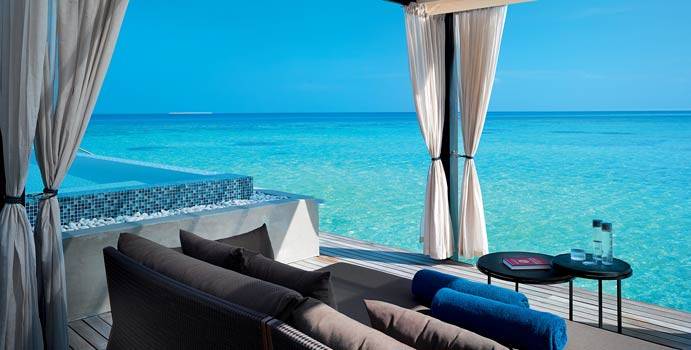 Terrasse, Sunrise Water Pool Villa, Velaa Private Island Maldives