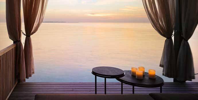 Terrasse, Sunset Deluxe Water Pool Villa, Velaa Private Island Maldives