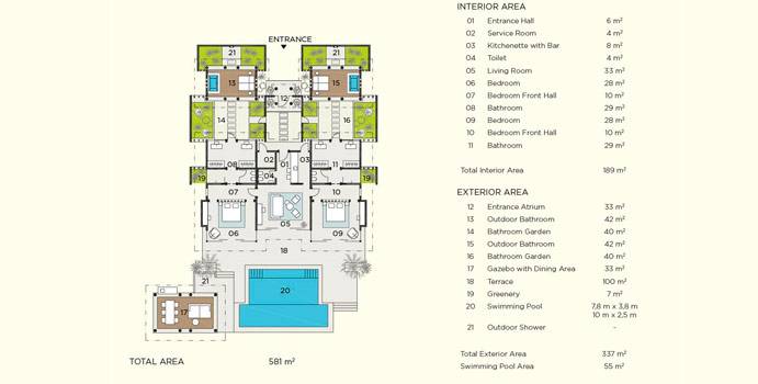 Grundriss, Beach Pool House, Velaa Private Island Maldives