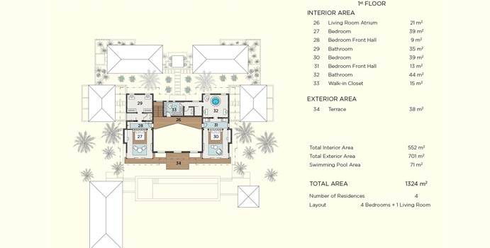 Erster Stock, Grundriss, Velaa Private Residence, Velaa Private Island Maldives