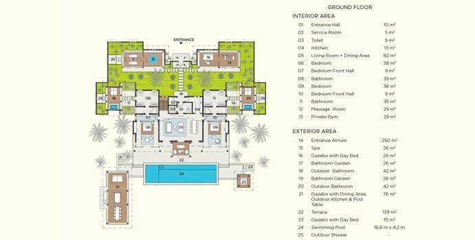 Erdgeschoss Grundriss, Velaa Private Residence, Velaa Private Island Maldives