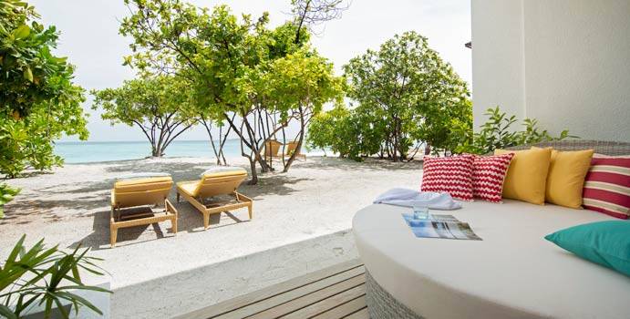 Strand, Doppelzimmer Meerblick, ROBINSON Club Noonu