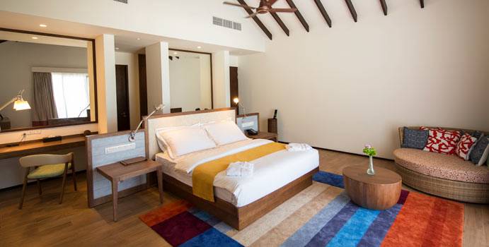 Wohnen und Schlafen, Strandbungalow Strand Pool, ROBINSON Club Noonu