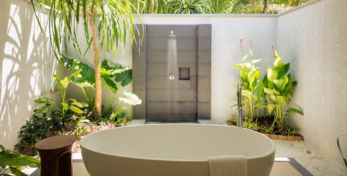 Bad, Strandbungalow Strand Pool, ROBINSON Club Noonu