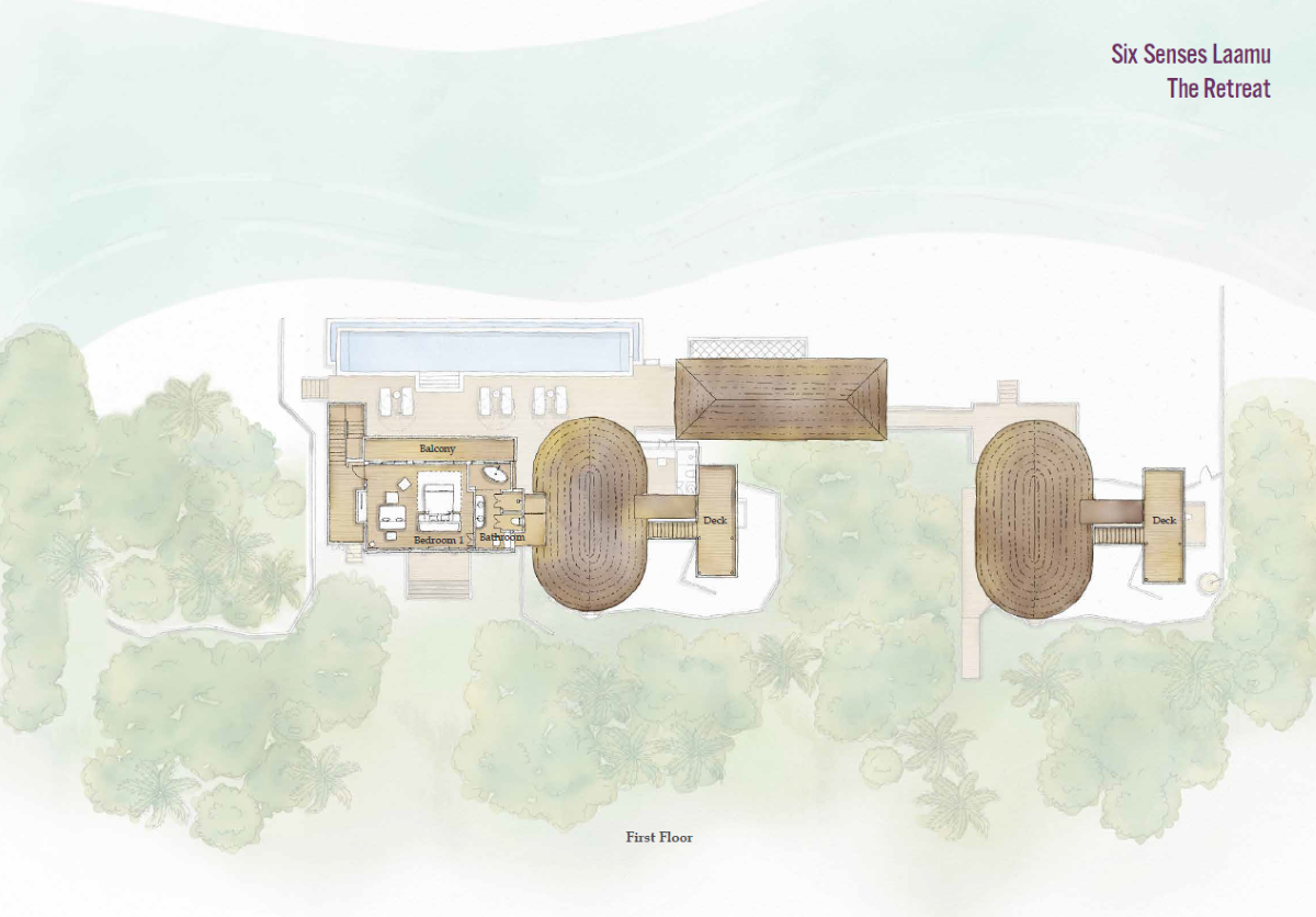 Six Senses Laamu, The Retreat, Grundriss OG 1