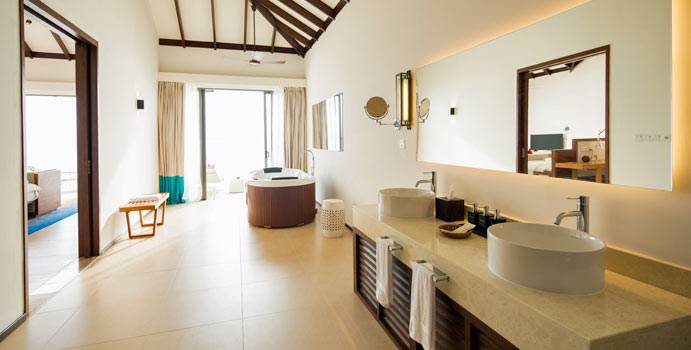 Badezimmer, Präsidentensuite, ROBINSON Club Noonu