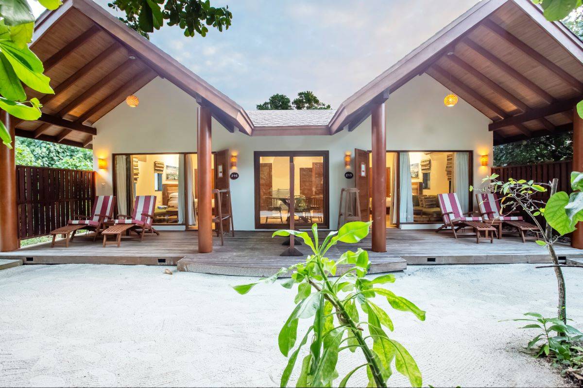 Reethi Faru Resort, Malediven, Two-Bedroom Garden Suite, Außenansicht