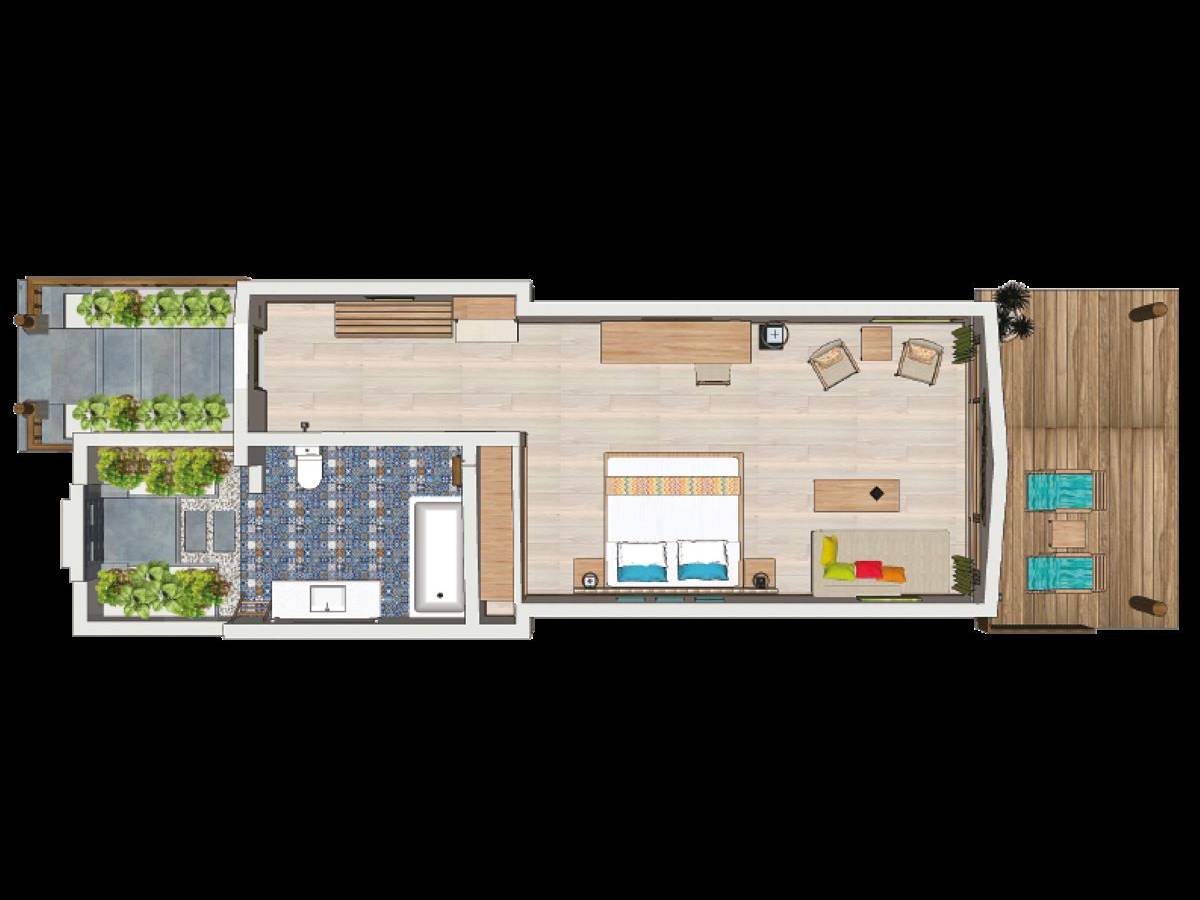 Reethi Faru Resort, Malediven, Deluxe Beach Villa, Grundriss