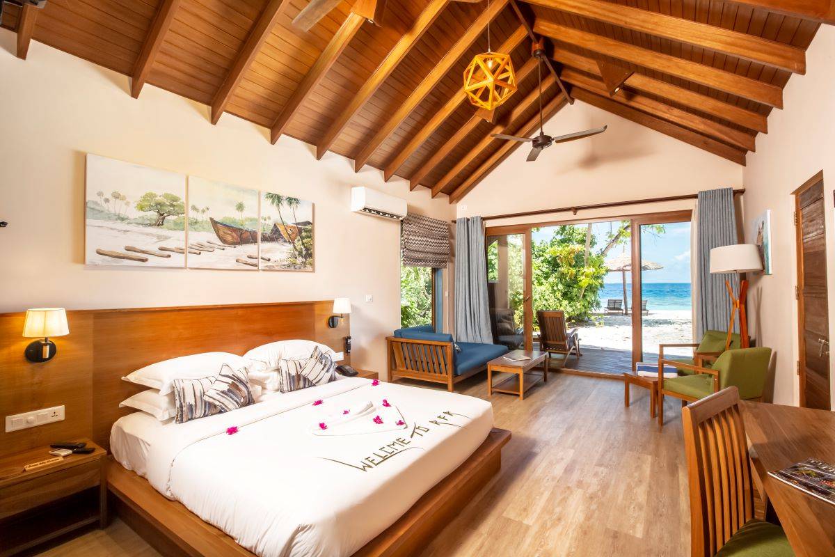 Reethi Faru Resort, Malediven, Deluxe Two-Bedroom Beach Suite, Schlafen