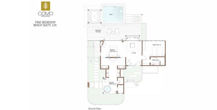 Grundriss, Two Bedroom Beach Suite, COMO COMO Maalifushi