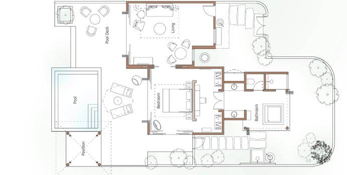 Grundriss, Beach Villa, COMO Maalifushi