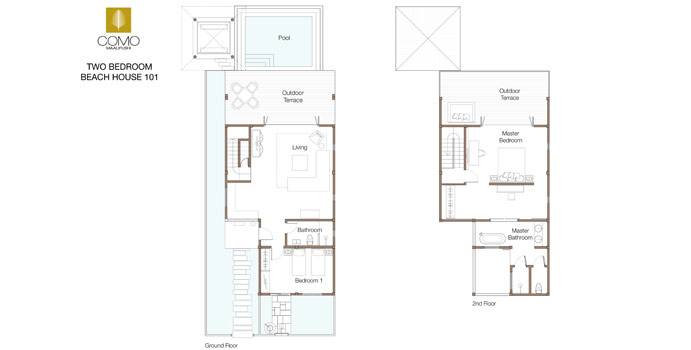 Grundriss, Two Bedroom Beach House, COMO Maalifushi