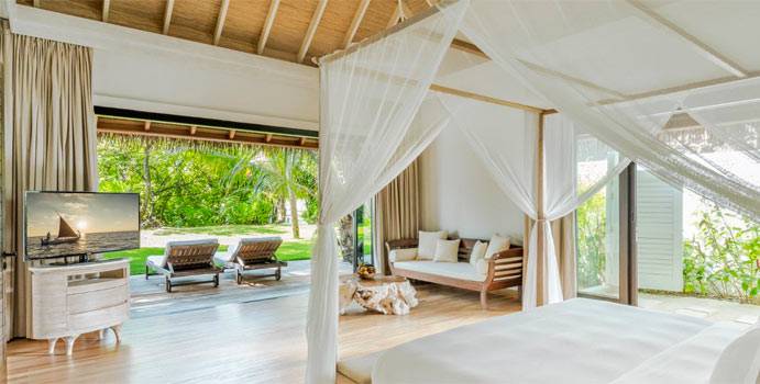 Schlafen, Maalifushi Beach Villa, COMO Maalifushi