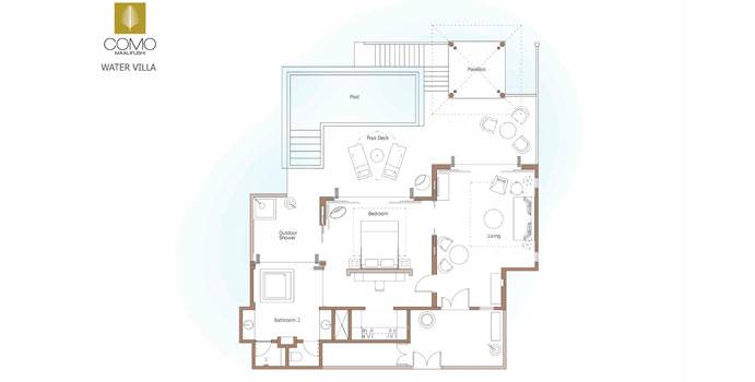 Grundriss, Water Villa, COMO Maalifushi