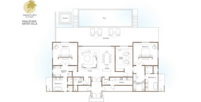 Grundriss, Maalifushi Water Villa, COMO Maalifushi